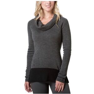 Toad & Co women’s M uptown sweater 100% merino wool cowl neck striped